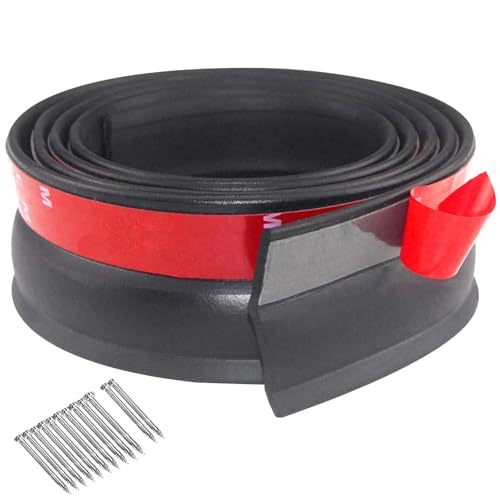 YQBFTC Garagentor Dichtung 3 meter Garagentor Gummidichtungstreifen Ersatz,Garagentor Dichtung Unten,Wetterfeste Dichtung Garagentor Gummilippe mit Nägel-Halten Ihre Garage Sauber und Trocken