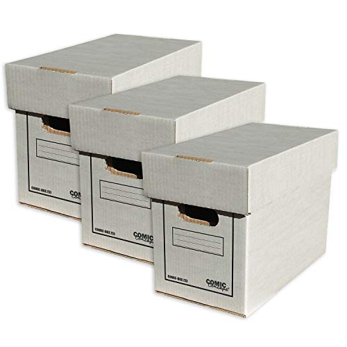 Comic Concept 3X Comic Box (kurz) mit Deckel, stapelbarer Karton