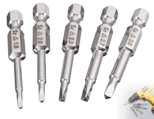 Lhbwhiz 5 Stück Dreieck Bit Schraubendreher Set,Sechskant Elektrischer Schraubenzieher,1/4 zoll S2 Stahl Magnetischer Kopf Schaft,Dreieck-Bohrer Hardware Tool(1.8/2/2.3/2.7/3 * 50mm)