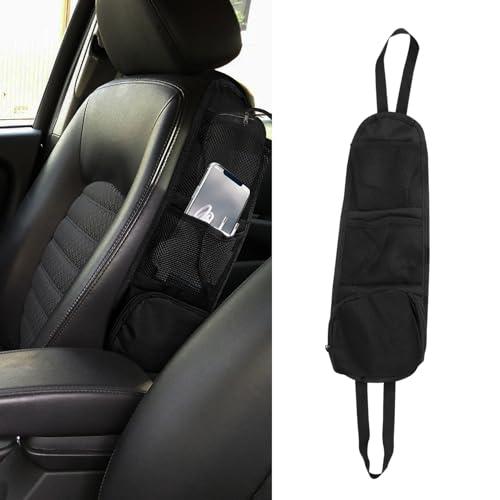 deemars 2PCS Autositz-Seiten-Organizer, Multifunktionale Fahrzeug-Netztasche, Autozubehör Auto Sitz Lagerung hängende Tasche, Telefone, Getränkehalter Universal für die meisten Auto (1PCS)
