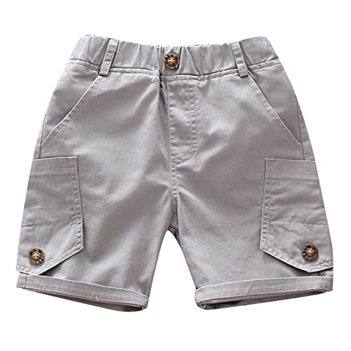 Kinder Kleinkind Baby Jungen Solide Frühling Sommer Baumwolle Shorts Kleidung Säuglings-Badeanzug-Mädchen (Grey, 1-2 Years)