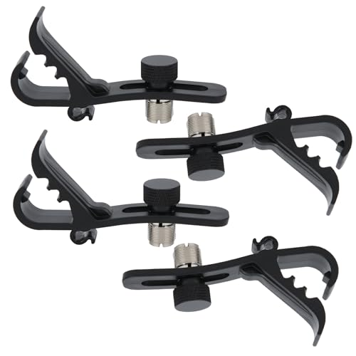 Drum Mikrofon Clip Schockfest Halterung Flexible Höhenverstellbar für Schlagzeug und Instrumente Schwarz Metall ABS 4 Stück