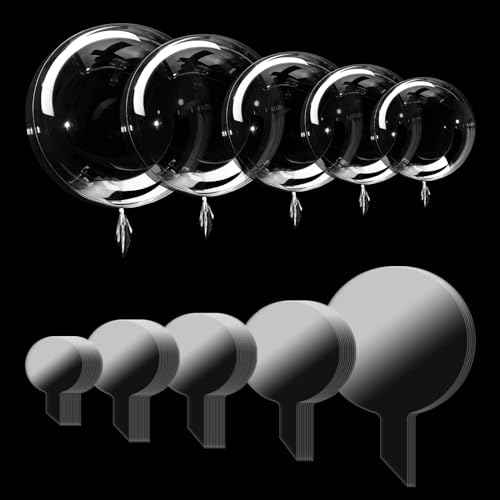 RETON 60 Stück Klarer Ballons Bobo Ballon, verschiedene Größen 11/18/20/24/36 Zoll luftballon zum befüllen, Durchsichtige Luftballons für Geburtstagsfeier