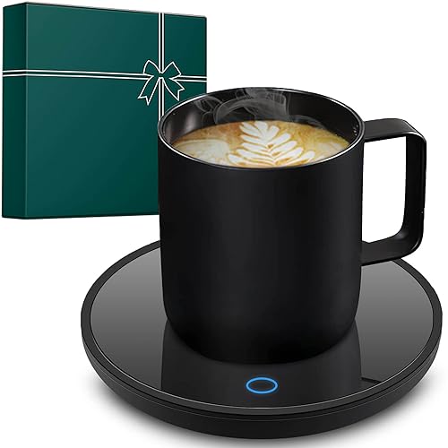 Lesipee Kaffeebecherwärmer, Kerzenwärmer, intelligenter Kaffeewärmer mit automatischer Abschaltung für Büroschreibtisch, Tassenwärmer mit 2 Temperaturen, Vatertagsgeschenk für Papa