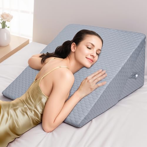 INFANZIA Verstellbares Keilkissen, Hochdichteschaum Lesekissen für Bett und Sofa, Ergonomisches Kopfkissen für Reflux Schlafapnoe, Beinkissen-Perfekt Rückenkissen beim Spielen, Lesen (Grau)