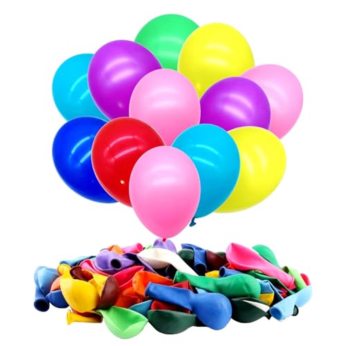 Luftballons Bunt 100 Stück 26 cm – 10 Farben Helium Latex-Deko für Party, Geburtstag, Hochzeit, Babyparty -Geburtstag Dekoration - Bunte Luftballons 100