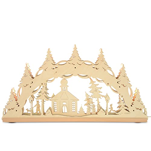 Riffelmacher&Weinberger Original Erzgebirge Holz Lichterbogen Seiffener Kirche 55 cm | 13002 - Schwibbogen
