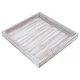 ToCi Deko-Tabletts aus Holz im Shabby Chic Vintage Look – quadratisches Holztablett 30 x 30 cm - Dekoschale & Serviertablett im Used-Look für Kerzen & Deko