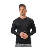 ALPIN LOACKER 100% Merino Langarmshirt Herren 230g/m2 I Feinste Merino Unterwäsche Herren I Langarm Wandershirt Herren I Langarm Merino Shirt für Outdoor und Sport, Schwarz M