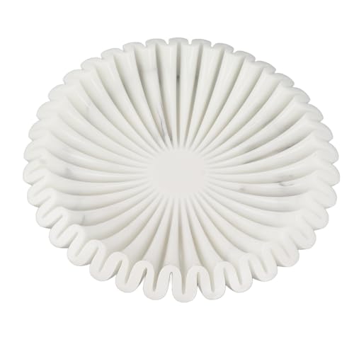 Handgefertigte Marmor-Rüschenschale, 25,4 Cm, Antike Muschelschale für die Dekoration von Einweihungs- und Hochzeitsgeschenken