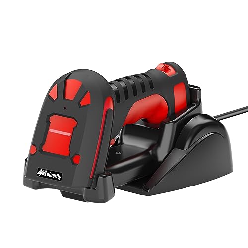 Alacrity Barcode-Scanner mit kabellosem Aufladen, 1D/2D Symbologien, Global Shutter-Scan-Sensor, 433 MHz kabellose Langstrecken- und Bluetooth-Konnektivität, industrieller stoß- und staubdichter, Rot