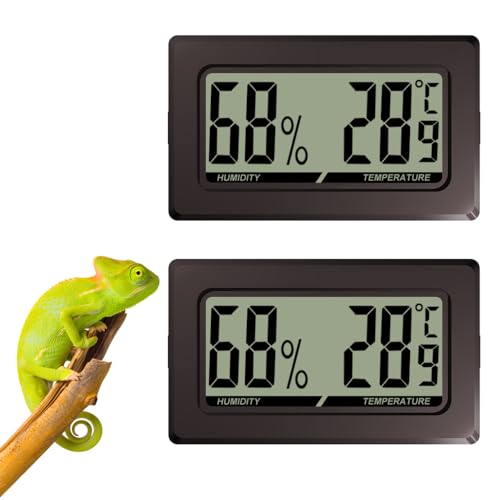 2 STK/3 STK Digital Thermometer Hygrometer für Reptile Terrarium, Rechteckige Form mit Druckknöpfen An Der Seite für Terrarium Reptilien Terrarien
