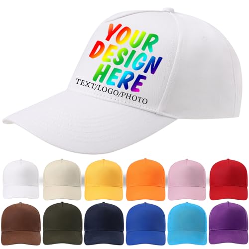 huale POD Personalisierte Baseball Caps mit Text Logo Foto - Personalisierte Baseballkappe für Herren und Damen - Maßgeschneiderter Hut