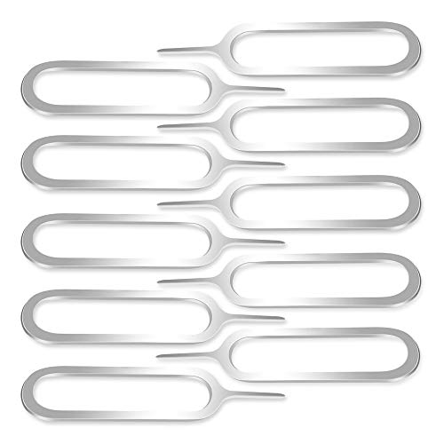 SIM Karte Nadel (10er Packung) | SimKarte Brett Entferner Kompatibel mit alle Apple iPhone (15, 14, 13, X, 8, 7, Pro und alle iPhone-Serie), Samsung, HTC, und alle Smartphone-Geräte - von Mobi Lock