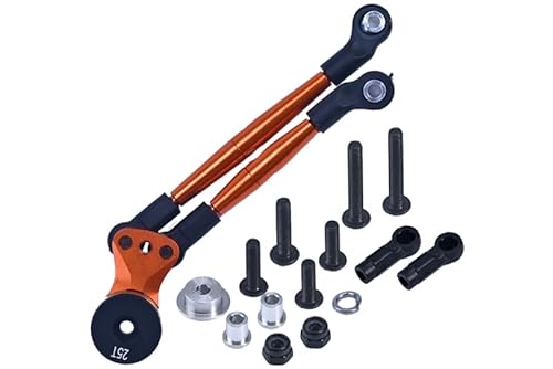 GPM for Tamiya Lunch Box Tuning Teile Aluminium Hi-Torque Servo Saver 25T with Aluminium Tie Rod - 1 Set Orange