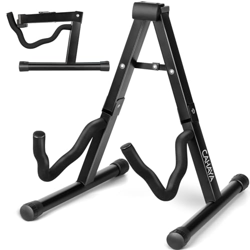 CAHAYA Gitarrenständer A-Frame faltbarer Gitarrenhalter stabil und tragbar Universeller Gitarrenständer aus Metall Passend für fast alle Gitarren CY0251