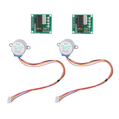 HUABAN Schrittmotor 28BYJ-48 DC 5 V mit ULN2003-Treiber-Testmodul-Platine, 2 Stück