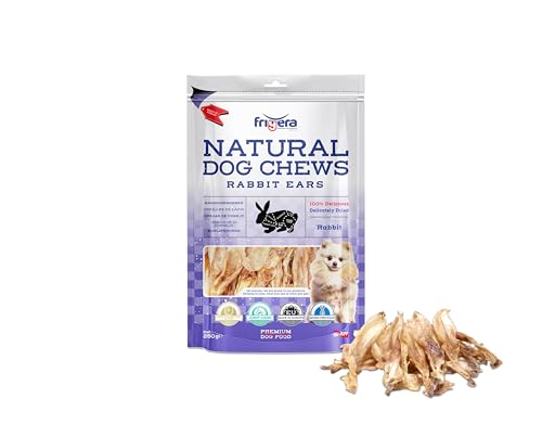 Frigera - Hundesnacks - Kaninchenohren 250g – Natürliche, Proteinreiche Leckerlis für Hunde