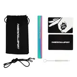 NKS Fat Sniffer - ZiehROHR aus Edelstahl + Leinen-Tasche + BallerKarten + Kette zum Umhängen (Rainbow)