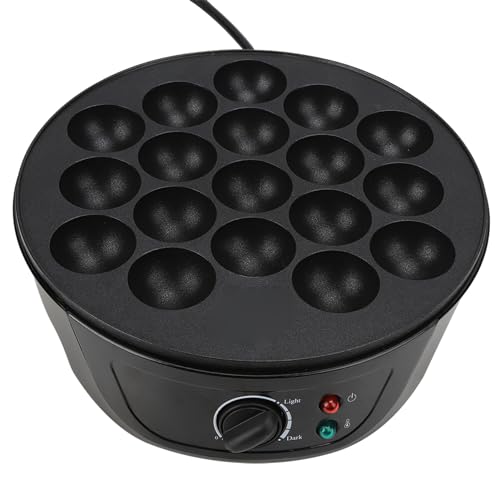 lyrlody 18 Runde Formen, Antihaftbeschichtung, 750W, 4cm Öffnung, Elektrische Takoyaki Maschine zum Genießen von Takoyaki, Kuchen und mehr zu Hause (EU-Stecker)