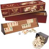Star Premium VIP Okey Holz Wooden Rummy Set mit Melamin Steine AHSAP Okey TAKIMI