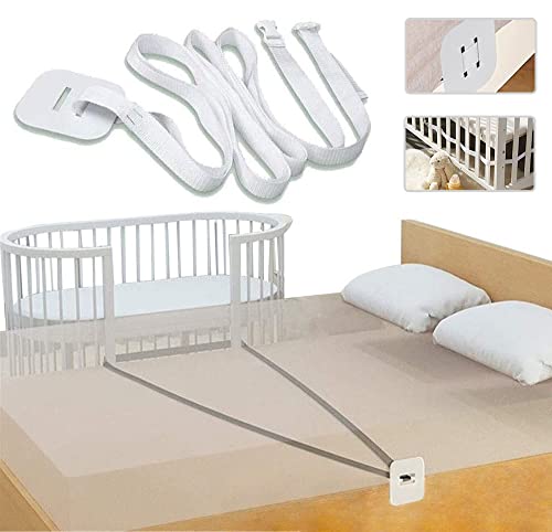 MEISHANG Gurt für Babybett,Befestigung Beistellbett Boxspringbett,Beistellbett Gurt Weiß,Gurt für Boxspringbetten,Beistellbetten-Gurt,Beistellbett Befestigung
