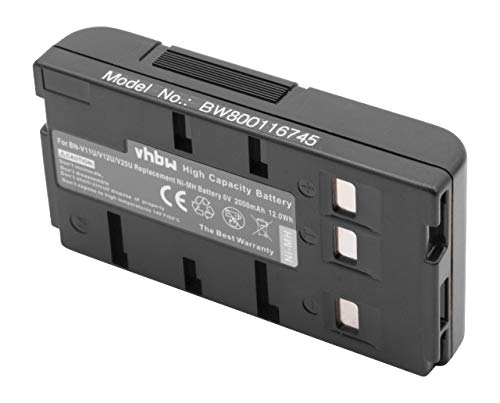 vhbw 1x Akku kompatibel mit JVC GR-AX210, GR-AX202U, GR-AX201U, GR-AX2, GR-AX200U, GR-AX200 Videokamera Camcorder (2000 mAh, 6 V, NiMH)