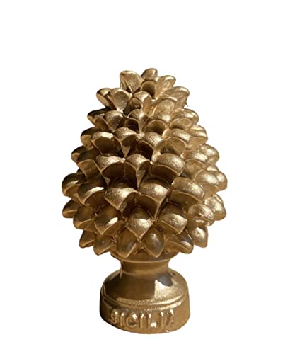 Sizilianischer Tannenzapfen, klassisch, modern, dekorativ, Tannenzapfen Sizilianisches Design, typisches Objekt, Gastgeschenk H 7 cm (Gold)
