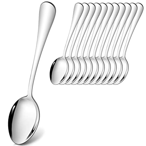 Tafellöffel 12er Set, Joyfair Edelstahl Esslöffel Suppenlöffel Set, 20.8cm Groß Löffel, Modernes Menülöffel für Küche/Zuhause/Restaurant, Runde Griffe & Glatte Kanten, Spülmaschinenfest