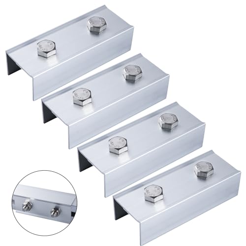 PARTSEE Halterung Solarpanel Aluprofil Verbinder, 4 Stück 120 X 41 X 30 mm U Profil Aluminium, Schienenverbinder für 40 X 40 mm Montageschiene Zubehör