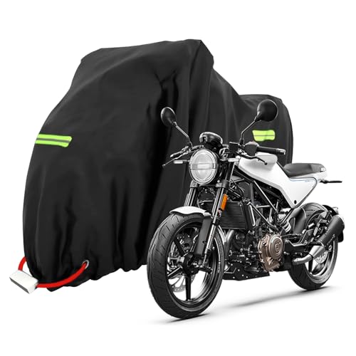 Motorrad Abdeckplane Wasserdicht XXXL Motorradgarage Abdeckung 265x105x133cm, 210D Oxford Stoff Abdeckhaube Motorrad Universal Schutzhülle Motorrabdeckung Regenschutz
