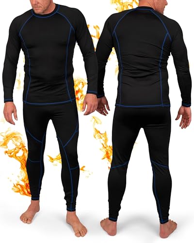 Basic Treasure Thermounterwäsche Herren, Ski Thermo Unterwäsche, Warme Winter Funktionsunterwäsche, Skiunterwäsche Set, Atmungsaktiv (Größe XXL)