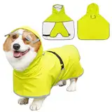 YBCCBY Hunderegenmantel Wasserdicht für Große Hunde bis 54cm Regenjacke mit Reflexstreifen Dog Raincoat Verstellbar Hund Regenschutz Belly Guard Atmungsaktiv Regenbekleidung (Gewicht 17,5-22,5 kg)