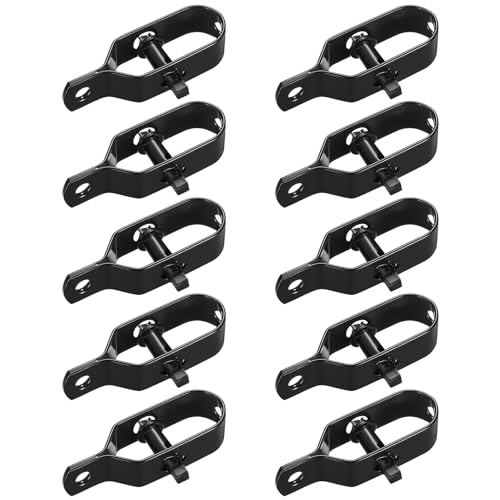 10 Stück Drahtspanner verzinkt, Maschendrahtzaun Spanndraht, Zaunspanner, Drahtzaun Spanner für Garten Spanndraht Wildzaun Forstzaun Weidezaun Knotengeﬂechtzaun (schwarz)