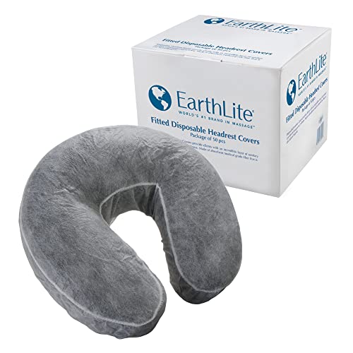 EARTHLITE Einweg-Kopfstützenbezug für Massageliegen (50 Stück) - Weicher Hygiene-Bezug in Hörnchenform mit Rundum-Gummizug / Massagepraxis, Massagezubehör, Massageliegenzubehör