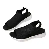 Orthopädische Sandalen Damen Sommer Waschbare Slingback Sandalen Damen Sommer Breite Füße Bequeme Sommerschuhe Leichte Sportsandalen Mesh Damensandalen Atmungsaktive Sandalette Flach Sandals
