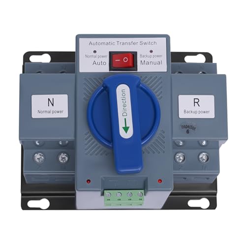 MEHOOSPVN 63A 2P Automatische Umschaltung 220V Dual Netzteil Transferschalter Leistungsschalter Notstrom Umschalter Automatischer Übertragungsschalter Notstromumschalter mit Doppeltransferschalter