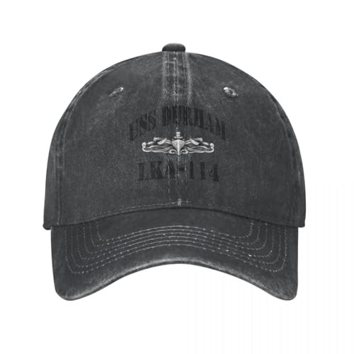 IEINYAUP USS Durham (LKA-114) SCHIFFSLADEN Cowboyhut Luxus Militär Kappe Mann Bergsteigen Trucker Hüte Für Männer Frauen Baumwolle, für alle Jahreszeiten