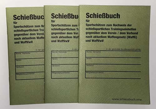 3x Schiessbuch für Sportschützen Din A6 32-seitig 120 Einträge Motiv BW Stil von Schiessbuch.NRW Pottwerbung GmbH