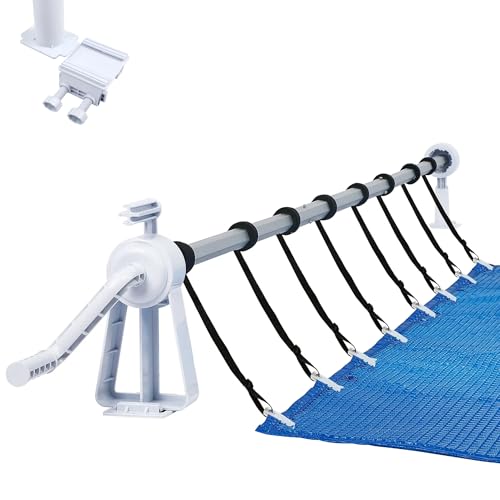 YRHome Pool Aufroller 1,05-6,15 m Solarplane Mobiles Poolabdeckung Aufrollsystem Aufrollvorrichtung für Abdeckung und Poolplane Witterungsfest Inkl. Bänder