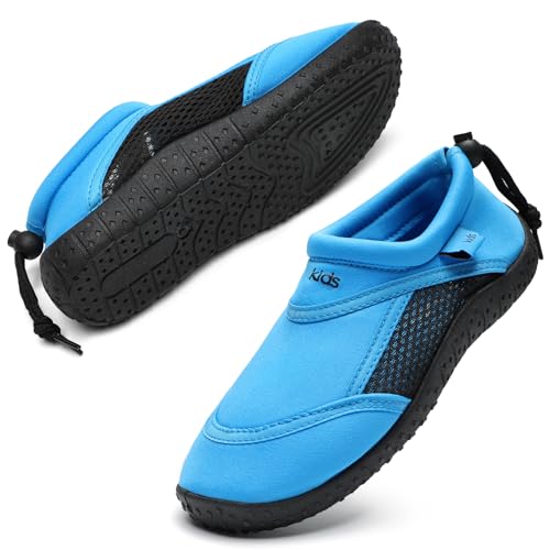 HKR Kinder Badeschuhe Wasserschuhe Barfussschuhe Strandschuhe Surfschuhe für Jungen Schwarz/Blau 28 EU