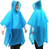 ANYOO Regenponcho Kinder Wasserdichte 2 Stück für Mädchen Jungen, Leichter Regencape Regenschutz PEVA Regenmantel mit Kapuze für Kinder Größe 100-150 cm Camping Wandern Reisen, Blau