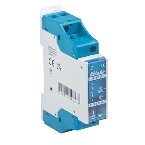 Eltako Stromstoßschalter Fernschalter Typ S12-100-230V | Betrieb mit 230 Volt Spulenspannung | Schaltleistung bis 250 Volt 16 Ampère
