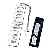 Kireida® Christian Lesezeichen, mit Schwarz Lesezeichenbox, Inspirierender Bibelvers Lesezeichen,Cross,für Absolvent, Erste Kommunion und Taufgeschenke