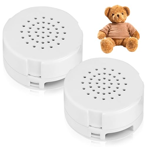 GOEDCH 2 Stück Diktiergerät für Stofftiere: Aufnehmbares Soundmodul mit 60 Sekunden Aufnahme, Mini Diktiergerät Spielzeug Zum Sprechen Spielzeugzubehör für Stofftier-DIY, Klarer Klang