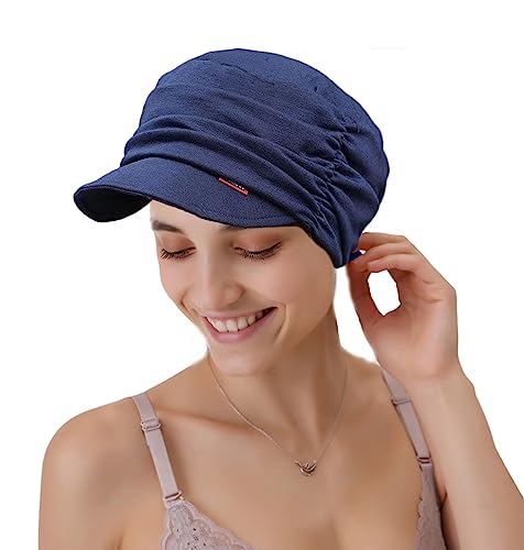 Cysocool Frauen Weiche Schirmmütze Newsboy Beanie Schildmütze Schiebermütze Chemo Hüte für Haarausfall Newsboy Cap Barett Hut Slouchy Beanie Ballonmütze
