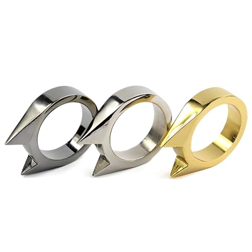 Regerly Katzenohren Ring Zinklegierung, 3 Stück Niedliche Katzenringe Set, Kreativer Self Defense Selbstverteidigung Ring, Freundschaftsringe Dekoration, Legal Unisex Universalgröße (3)