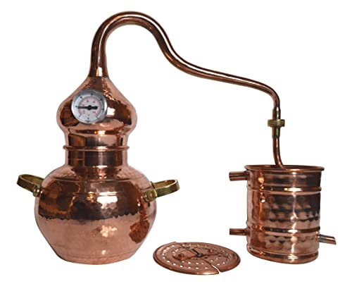 Dr. Richter Destille Alambic Classico aus Kupfer 2L mit Thermometer und inkl. Anbrennschutz | Destillieranlage für Hydrolate, Pflanzenwasser, destilliertes Wasser