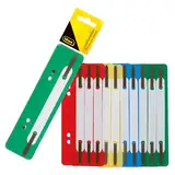 Idena 300411 - Heftstreifen, 10 Stück, in 4 Farben, aus Kunststoff