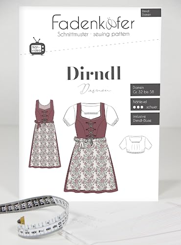 Papierschnittmuster Dirndl Damen inklusive Bluse